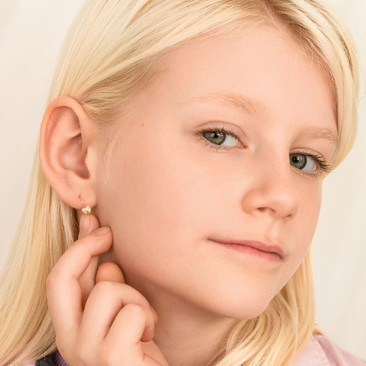 Goldene Kinder-Ohrringe in Herzform Aster 164362