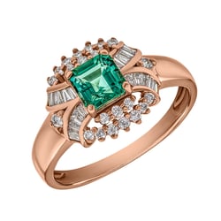 Wunderschöner Smaragdring mit Diamanten Navin