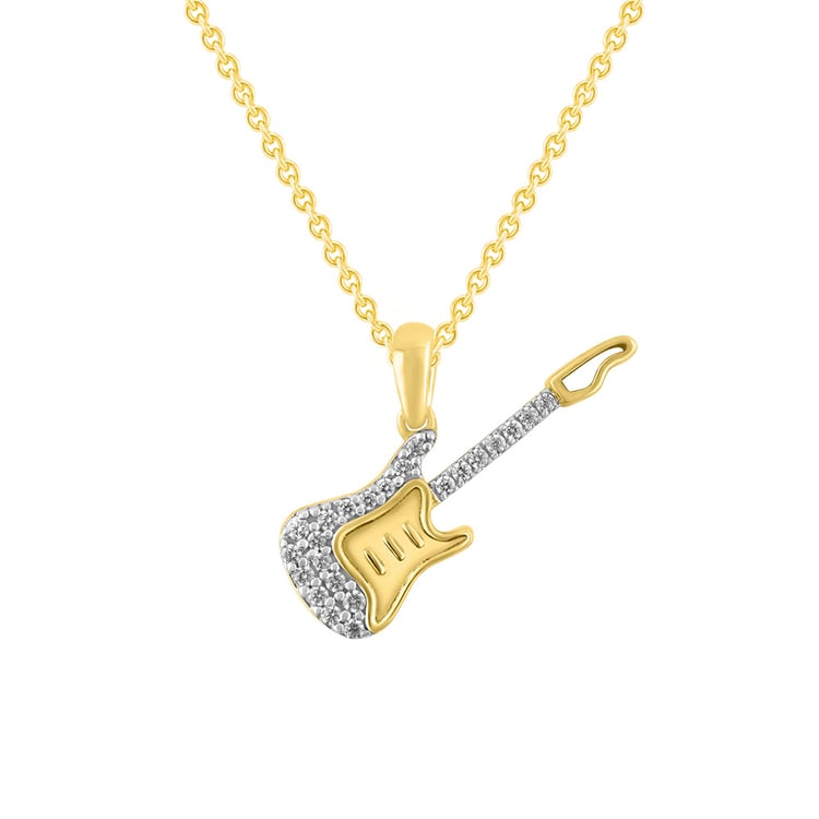 Anhänger mit Lab Grown Diamanten in Form einer Gitarre