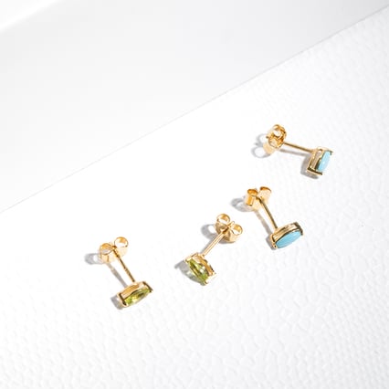 Minimalistische Silberohrstecker mit Olivinen Andine