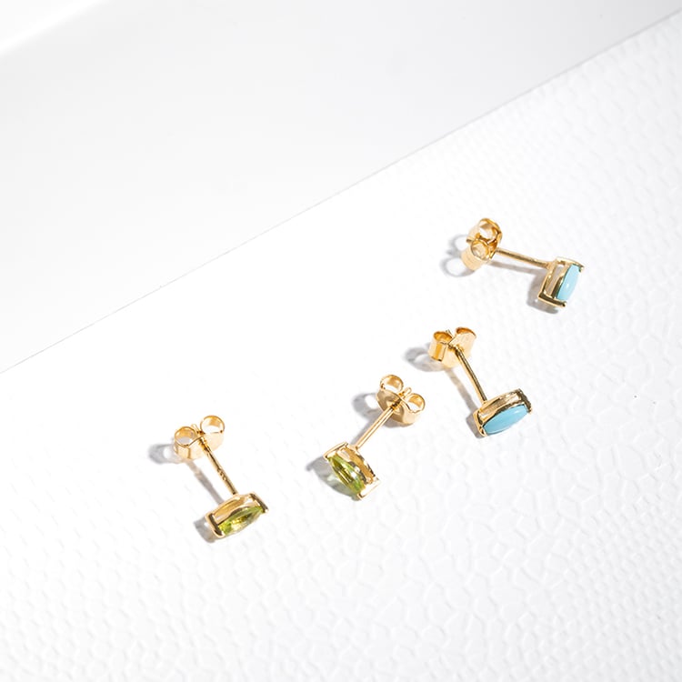 Minimalistische Silberohrstecker mit Olivinen Andine 123896