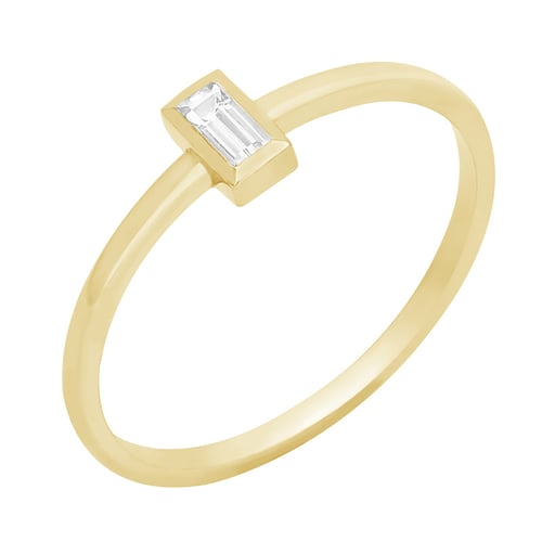 Minimalistischer Ring mit Moissanit in Baguette-Form Avice