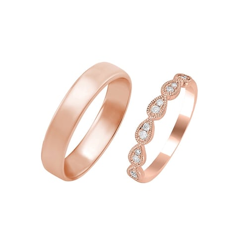 Zarter Ehering und klassischer Court Ring Lacy