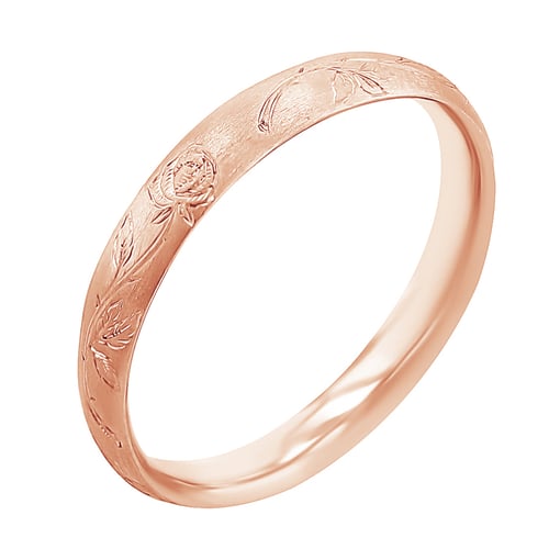 Eheringe mit von Hand gefertigter Rosengravur Danni