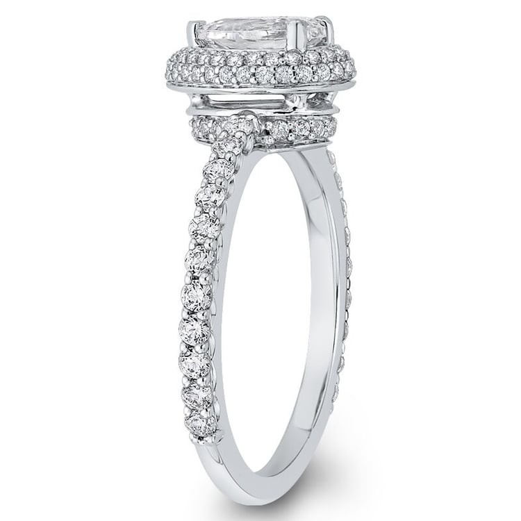 Weißgold Verlobungsring voll von Diamanten 46491