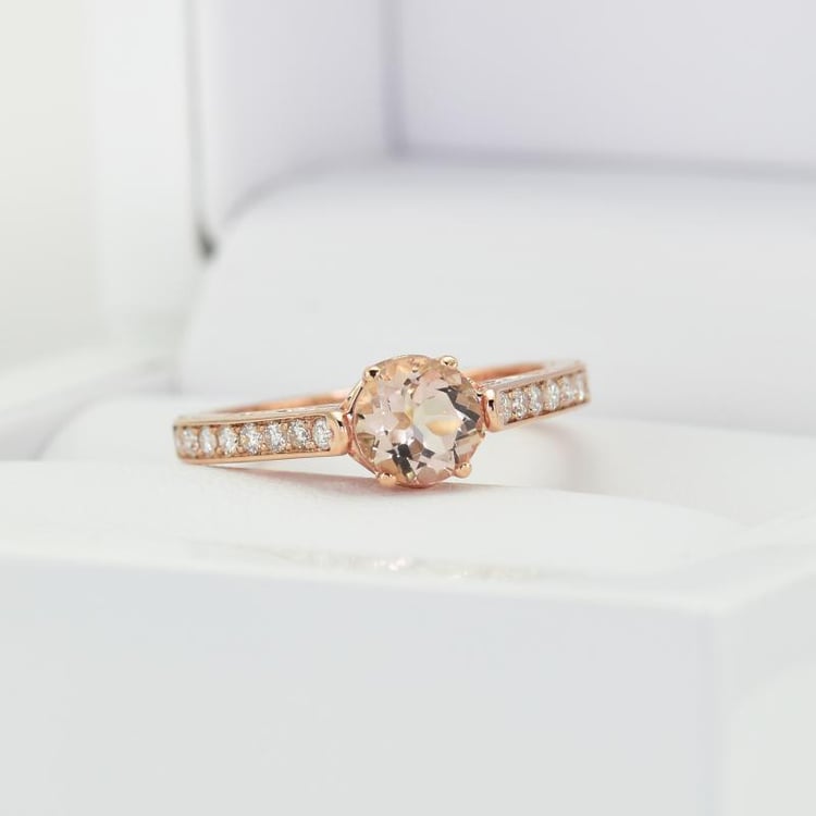 Verlobungsring mit Morganit und Diamanten Volans 12215