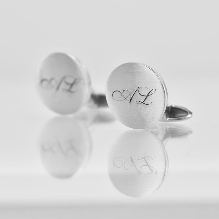 Manschettenknöpfe aus Platin mit Gravur Sean 33309