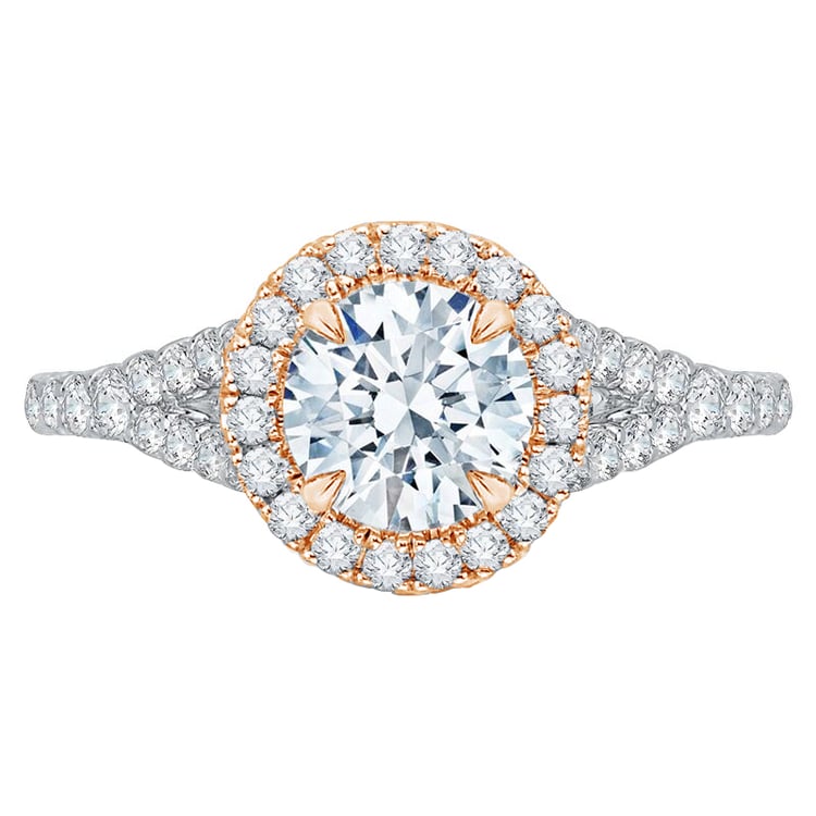 Romantischer goldener Verlobungsring mit Diamanten