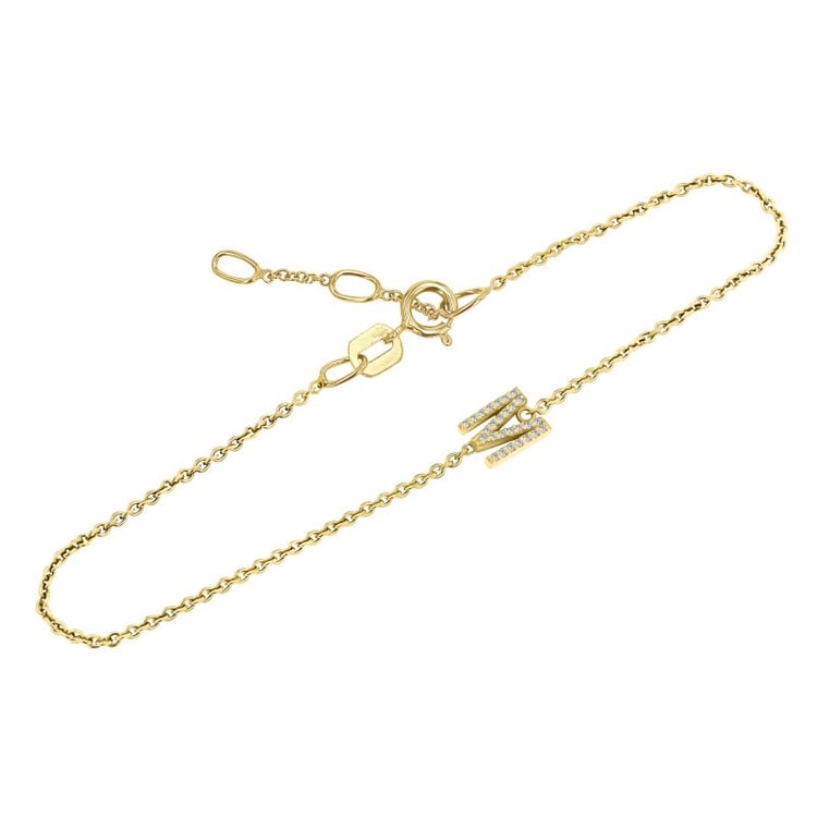 Armband mit einem Buchstaben und Lab Grown Diamanten Annika 152481