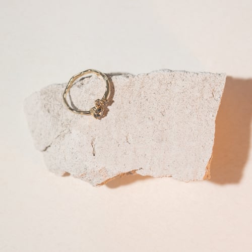 Cluster-Ring mit Salt and Pepper Diamanten Roche