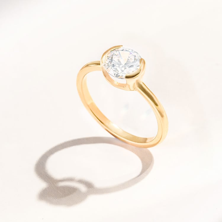 Goldring mit Halblünette Lab Grown Diamanten Agrippa 164213