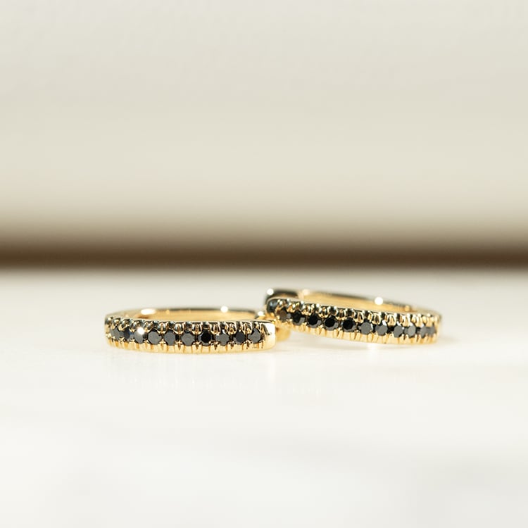 Creolen mit schwarzen Diamanten Gomati 134007