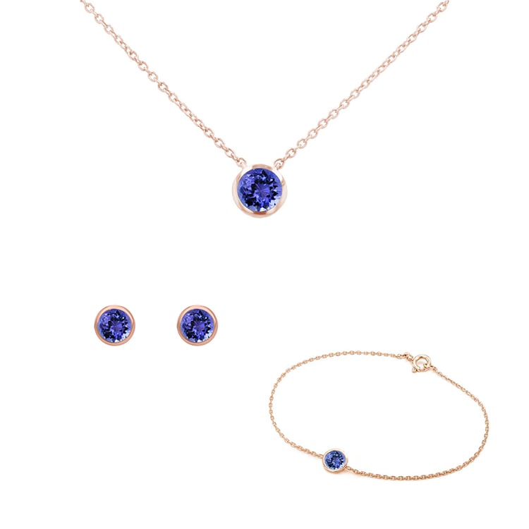 Set aus zarten Schmuckstücken mit Tansaniten Tolar 147452