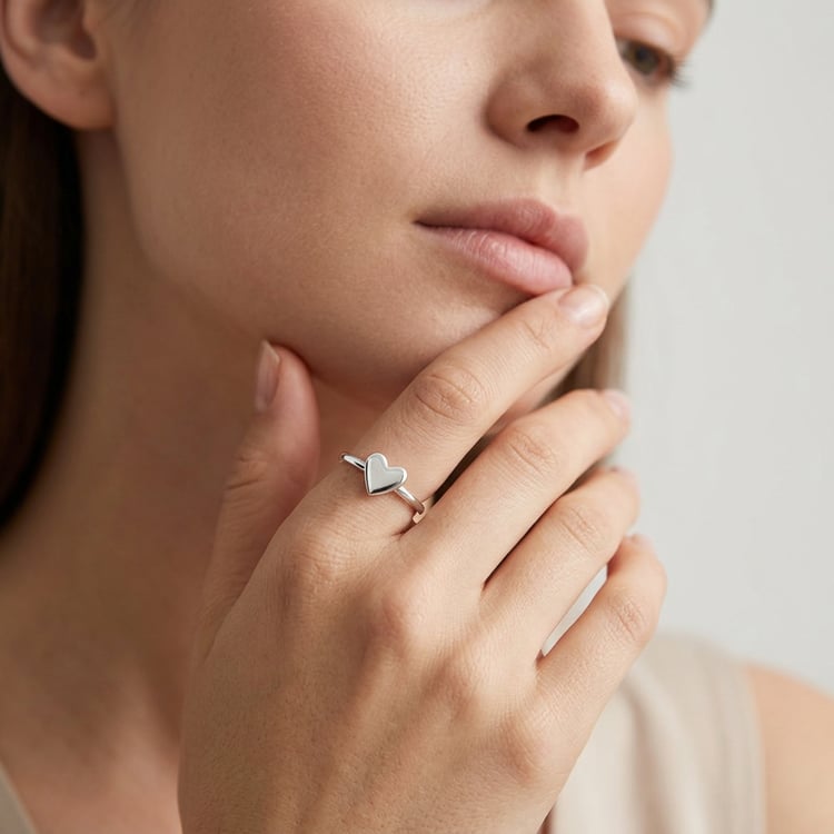 Minimalistischer Goldring mit Herz Ottilie 169760