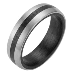 Abgerundete Herrenring aus Carbon und Palladium Tris