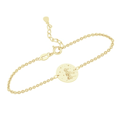 Silbernes Armband Der Kleine Prinz mit Rose und Gravur