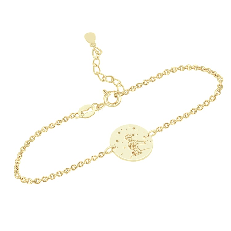 Silbernes Armband Der Kleine Prinz mit Rose und Gravur 118612