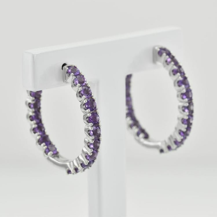 runde Ohrringe mit Amethyst 35736