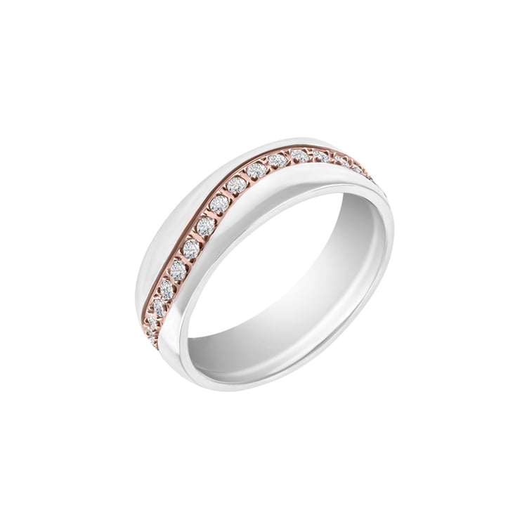 Elegante Trauringe aus Gold in bicolor mit Diamanten Urma 33492
