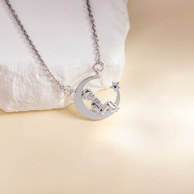 Halskette in Form einer Mondsichel mit Edelstein nach Wahl Kleiner Prinz 150458