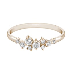 Cluster Ring aus Gold in Haselnussfarbe mit Diamanten Isolde