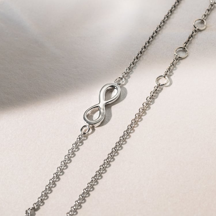 Silberner Fußkettchen mit dem Unendlichkeitssymbol Infinity 140759