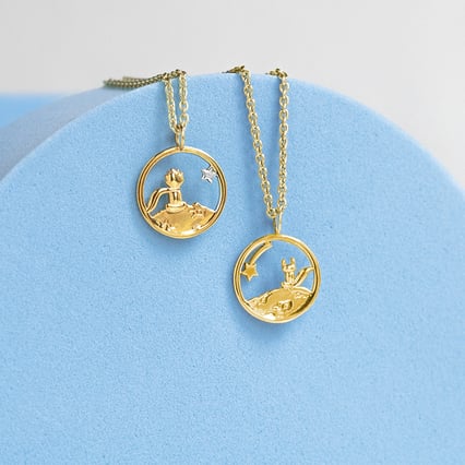 Silberner Geschnitzter Anhänger mit Fuchs Kleiner Prinz