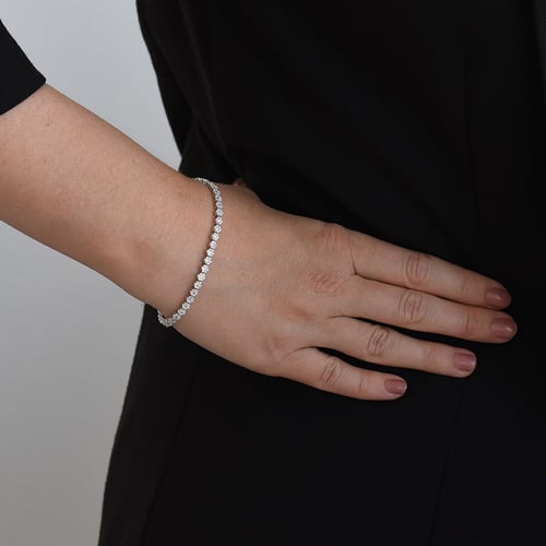 Silbernes Tennis Armband mit Lab Grown Diamanten Santana