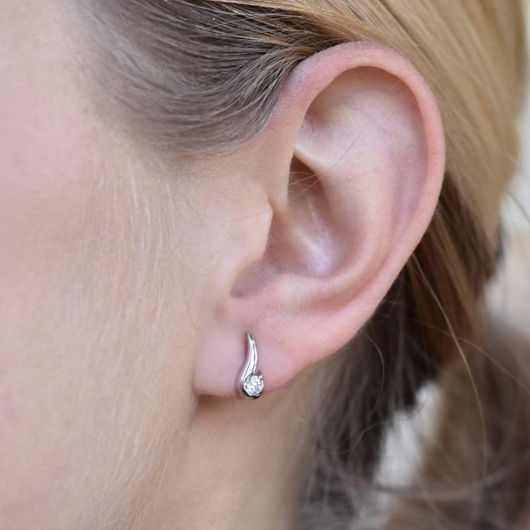 Einzigartige Platin Ohrringe mit 0.2ct Diamanten Evert 25349