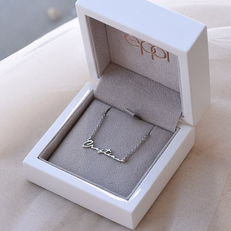 Silberne Namenskette mit Gravur Ihrer Wahl Amael 67478