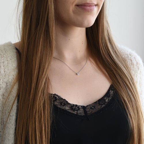 Silberner Halskette mit Lab Grown Diamant Adriana