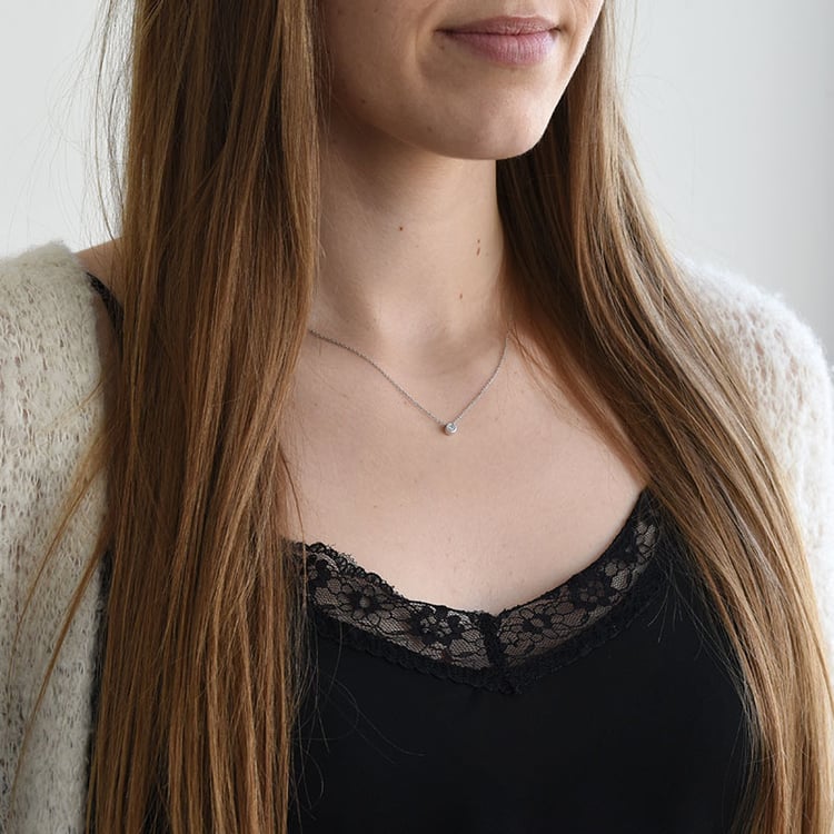Silberner Halskette mit Lab Grown Diamant Adriana 104442