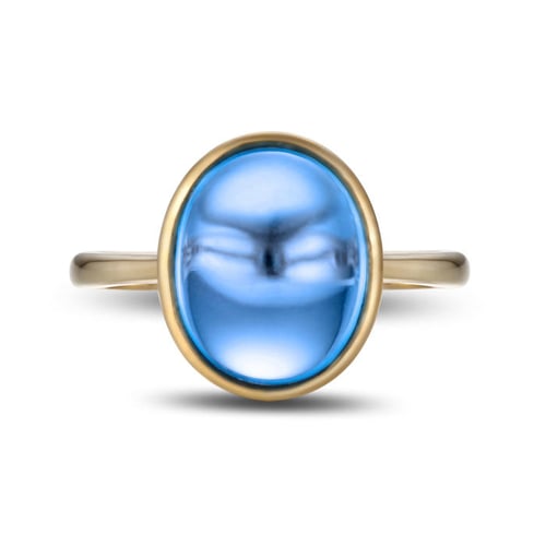 Blauer Topas im goldenen Ring Jariet