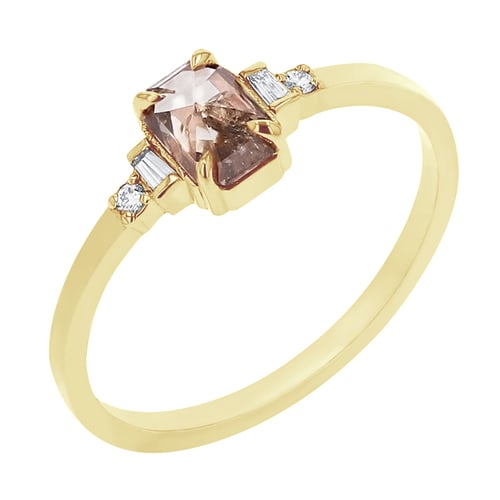 Ring mit Salt and Pepper Diamant und Seitendiamanten Cilla