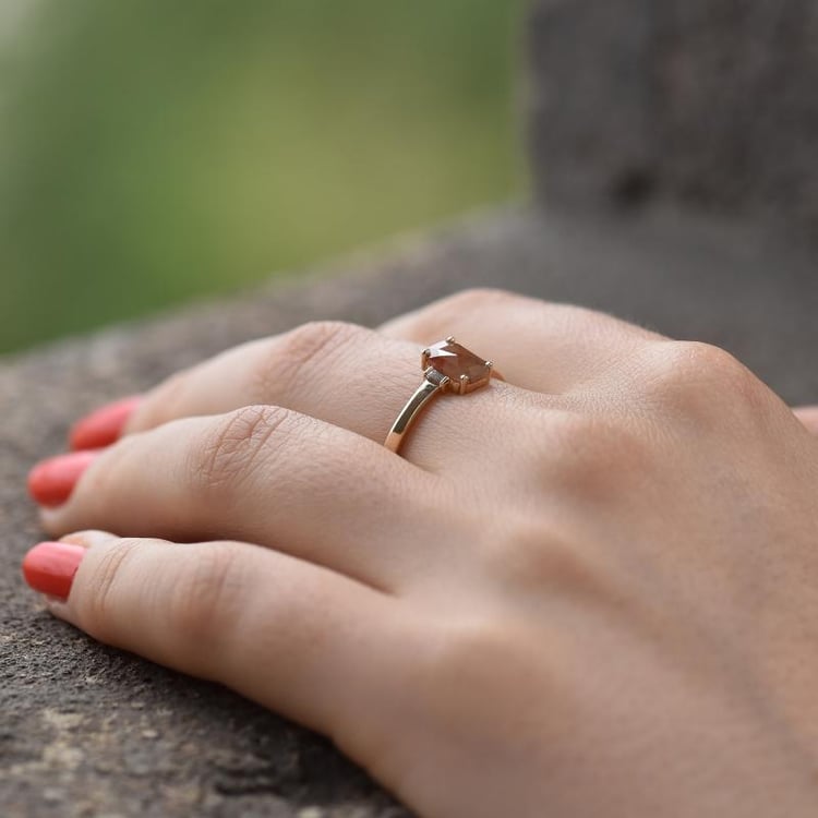 Ring mit emerald Salt and Pepper Diamant Carisa 44745