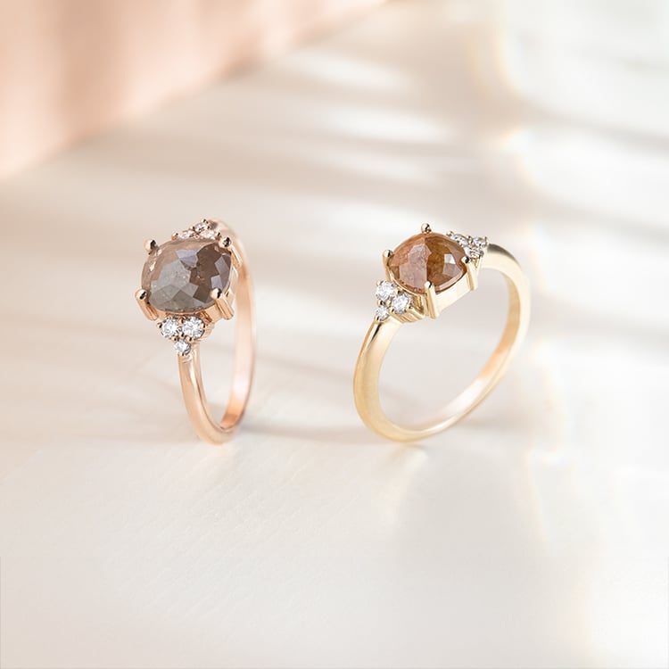 Goldener Ring mit einem Salt and Pepper Diamanten Agathe 151895