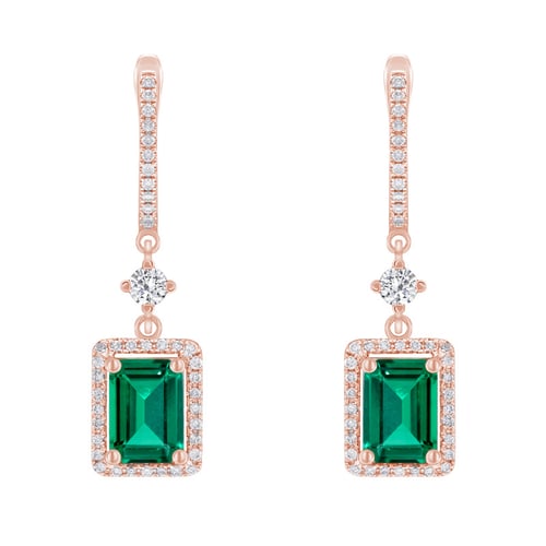 Smaragdohrringe mit Lab Grown Diamanten Amata