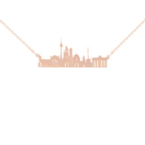 Goldene oder Platinkette mit Anhänger Stadt Berlin