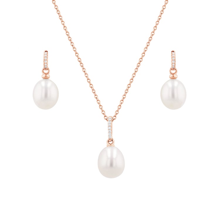 Goldenes Schmuckset mit Perlen und DIamanten Dudey 116029