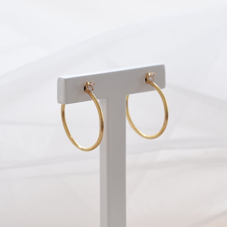 Silbercreolen mit Vergoldung und Zirkonia Nemea 66529