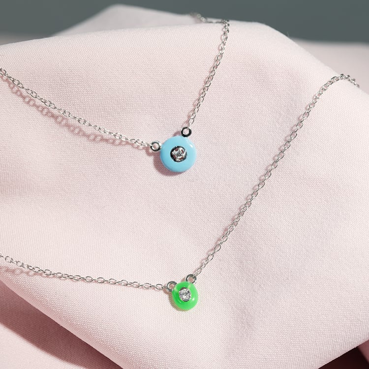 Halskette aus Keramik mit einem Lab Grown Diamanten Celina 122064