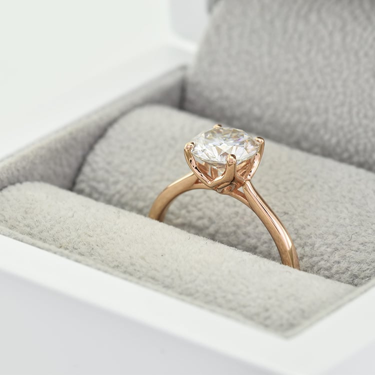 Solitär Verlobungsring mit Moissanit und Diamant Hleene 41771