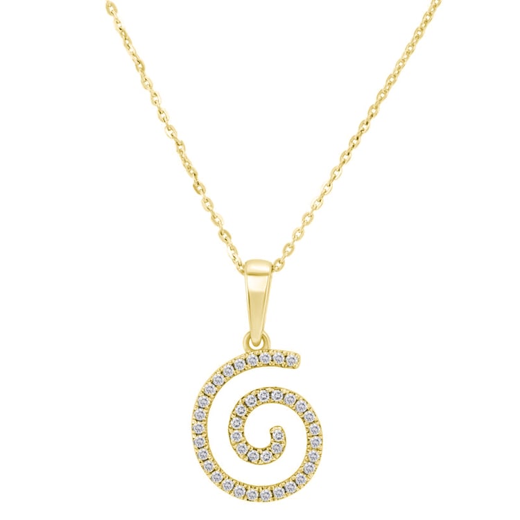Gelbgold Anhänger mit Diamant Spirale 34796