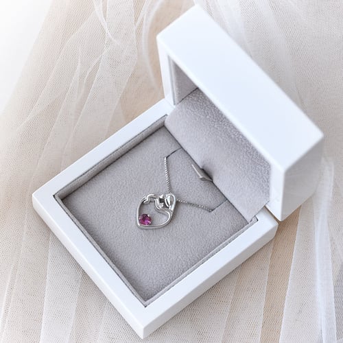 Silberner Anhänger Mutter und Kind mit Turmalin und Diamant Ella