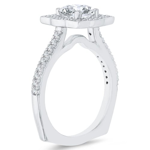 Luxuriöser Verlobungsring mit Diamant im Halostil Olva