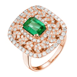 Smaragd im Goldring mit Diamanten Dawix