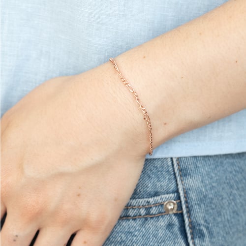 Silbernes Figaro Armband 18 cm