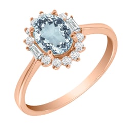 Aquamarinring mit Diamanten Sajani