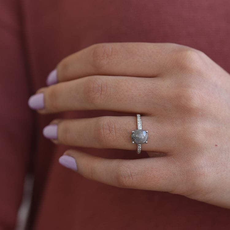 Ring mit ovalen Salt and Pepper Diamant Melisent 62376