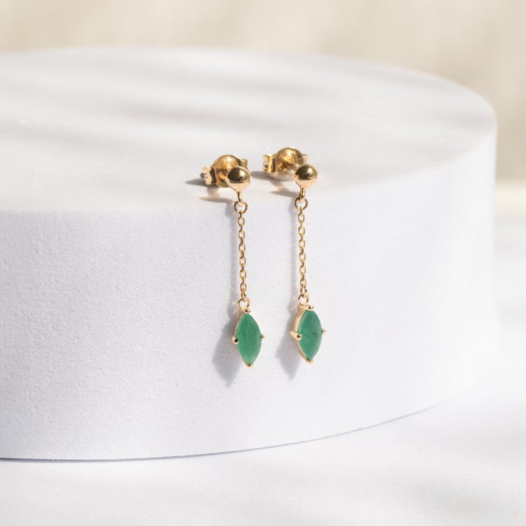 Goldenes Schmuckset mit brasilianischen Smaragden Raiz 143063